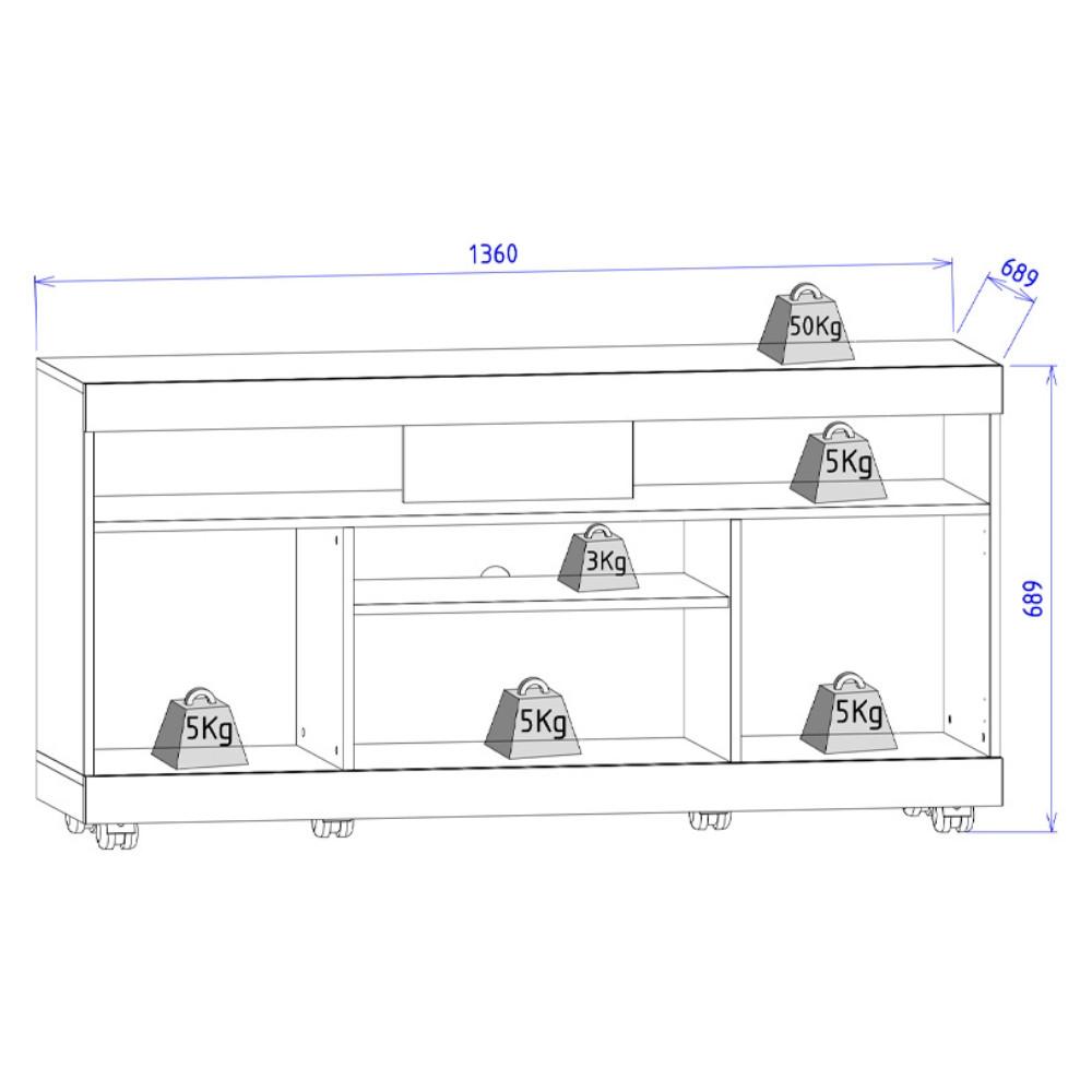 Rack para Tv até 47 Polegadas 2 Portas Yara Colibri - 3