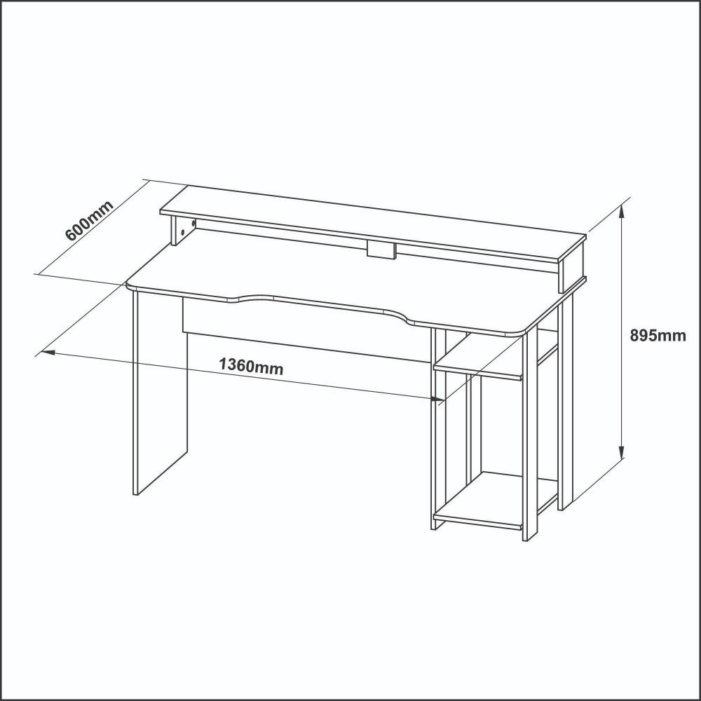 Mesa Gamer com Porta CPU ME4153 Tecnomobili - 6