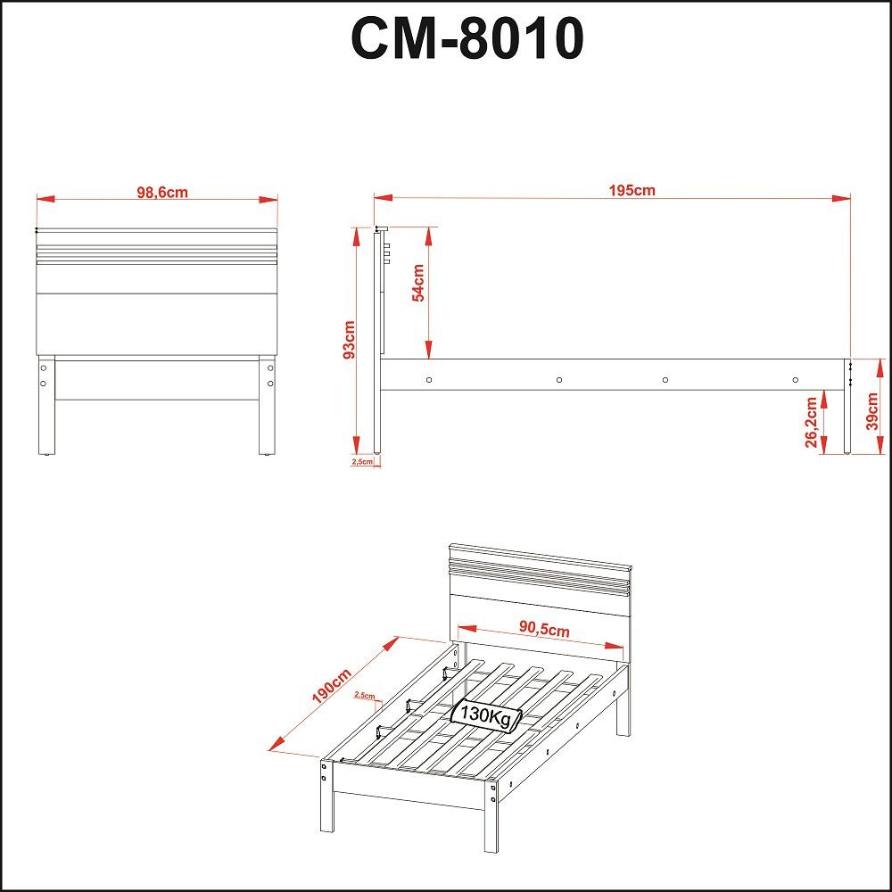 Cama Solteiro CM8010 Tecnomobili - 4