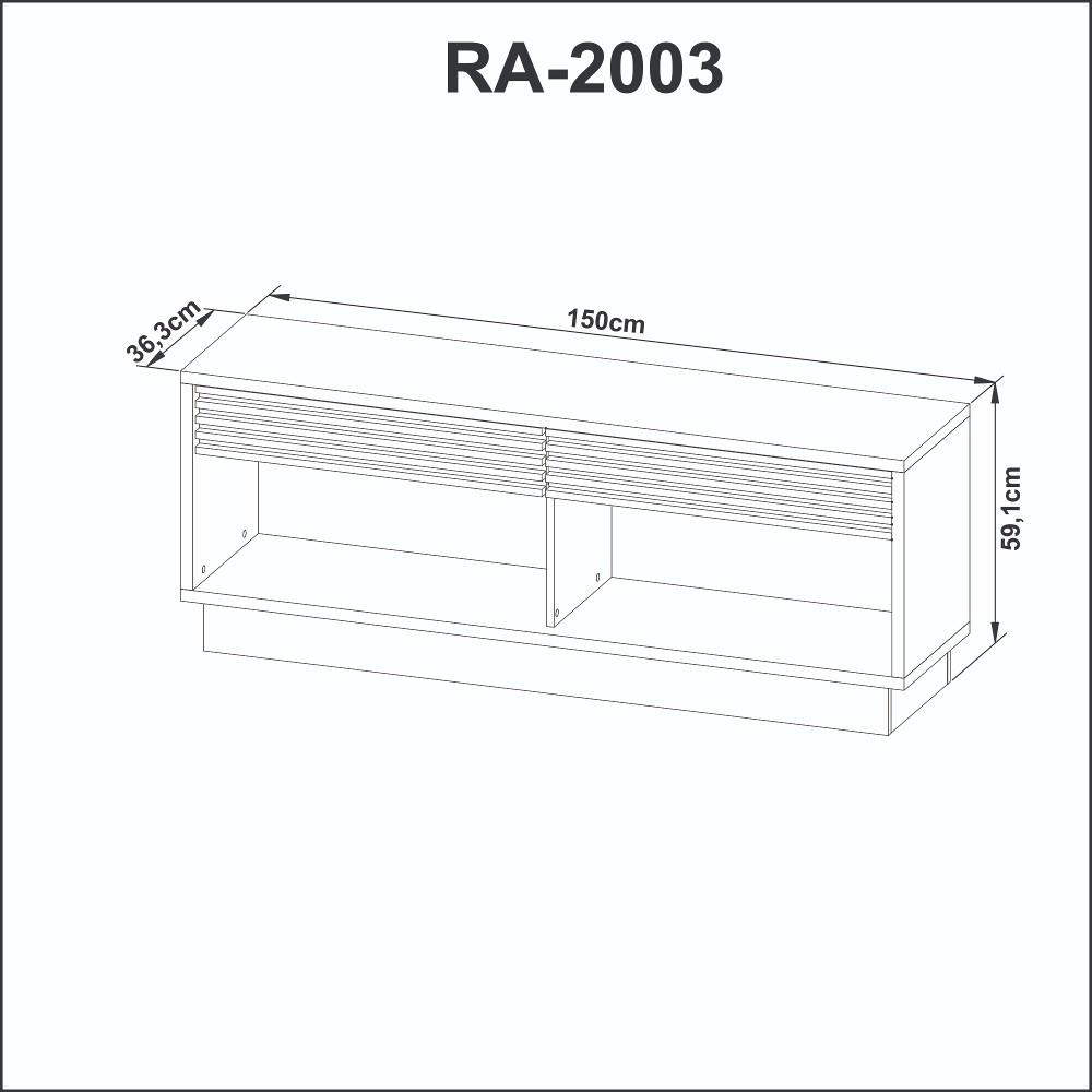 Rack para TV até 42 Polegadas 2 Gavetas  RA2003 Tecnomobili - 5