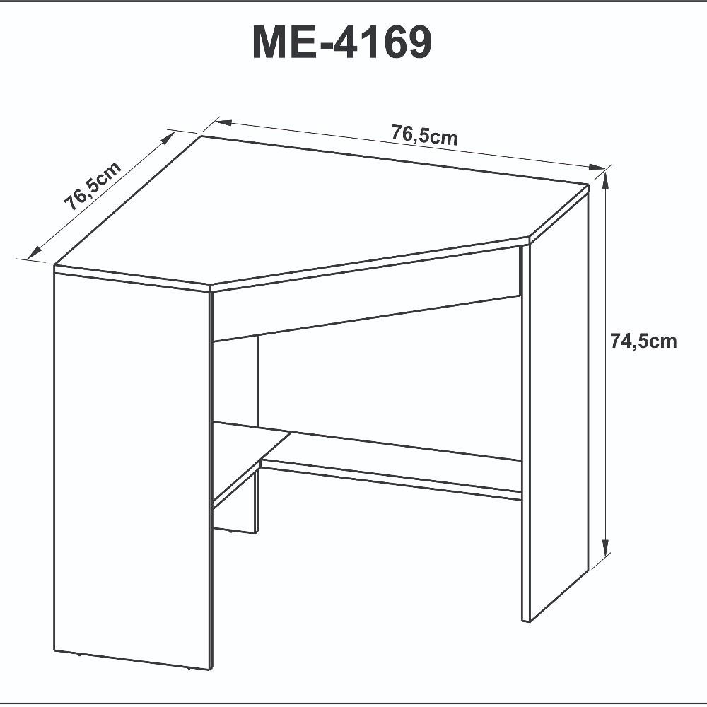 Escrivaninha de Canto 1 Gaveta ME4169 Tecnomobili - 4