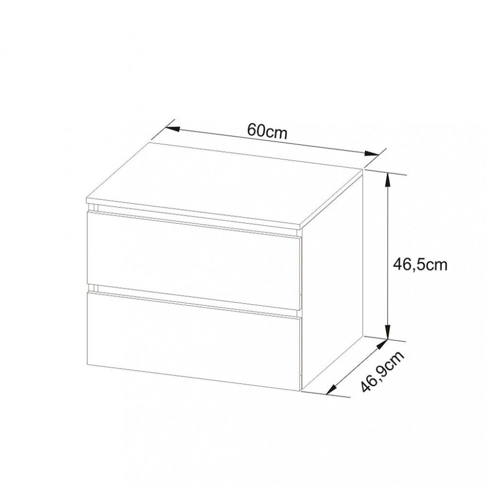 Gabinete para Banheiro 2 Gavetas BN3607 Tecnomobili - 3