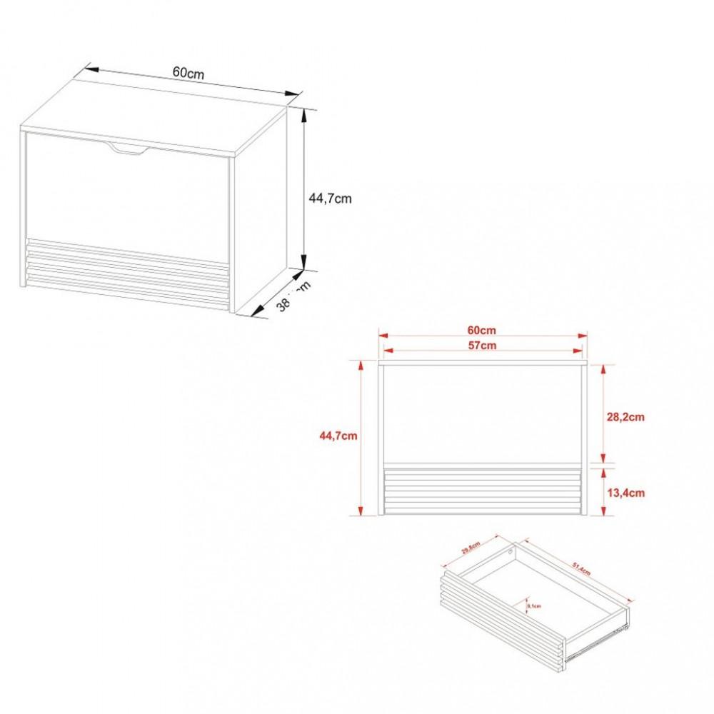 Gabinete para Banheiro Suspenso 1 Porta 1 Gaveta BN3613 Tecnomobili - 4