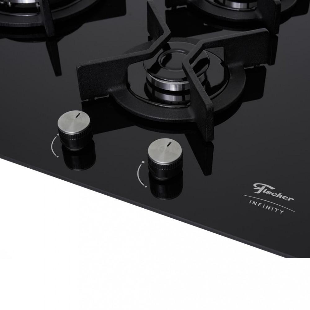 Cooktop 5 Bocas Fischer Tripla Chama Infinity Mesa Vidro - 5