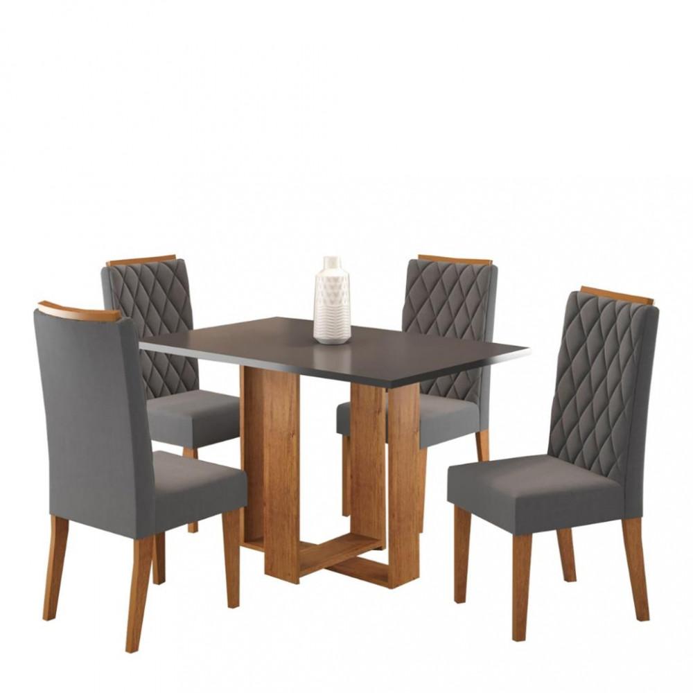 Conjunto Sala de Jantar Mesa 120cm Zinco 4 Cadeiras Iza Viero - 2