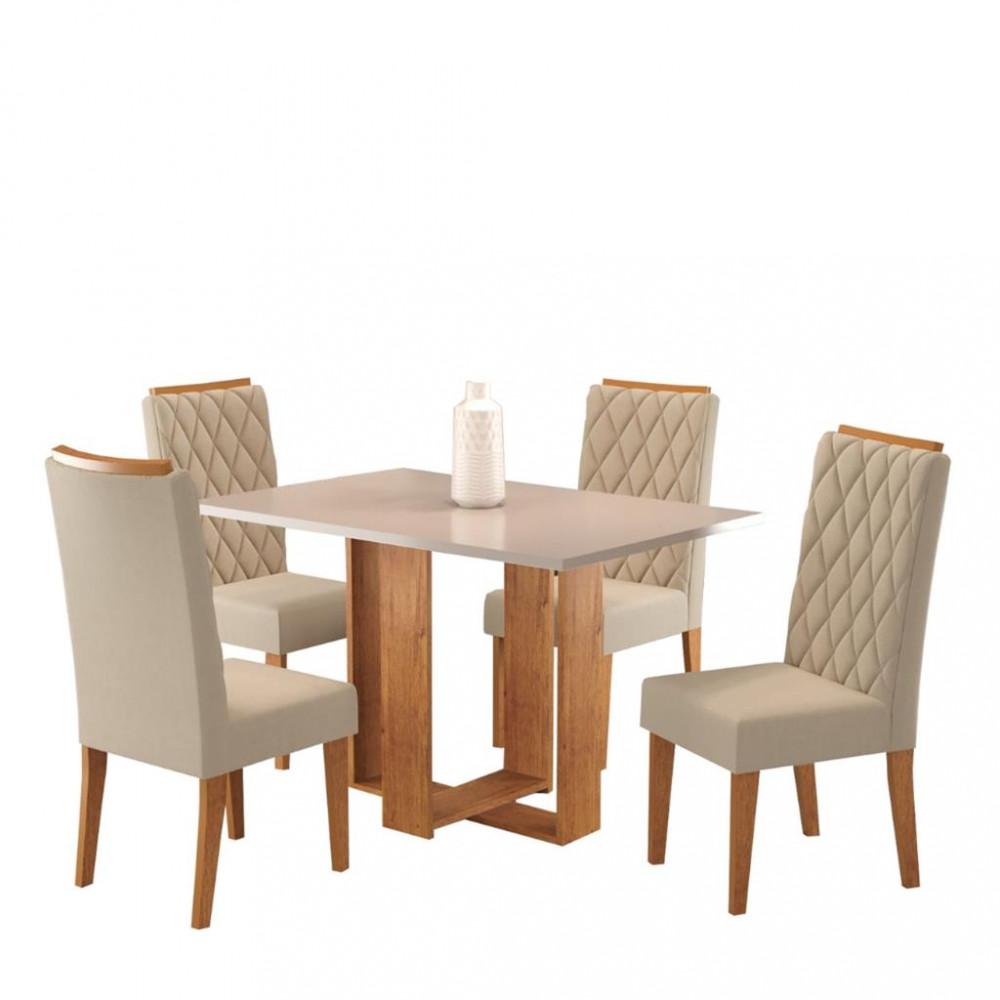 Conjunto Sala de Jantar Mesa 120cm Zinco 4 Cadeiras Iza Viero - 2