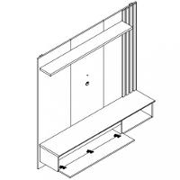 Painel para TV Até 60 Polegadas 1 Porta Ripado Panama Plus Permobili - 4