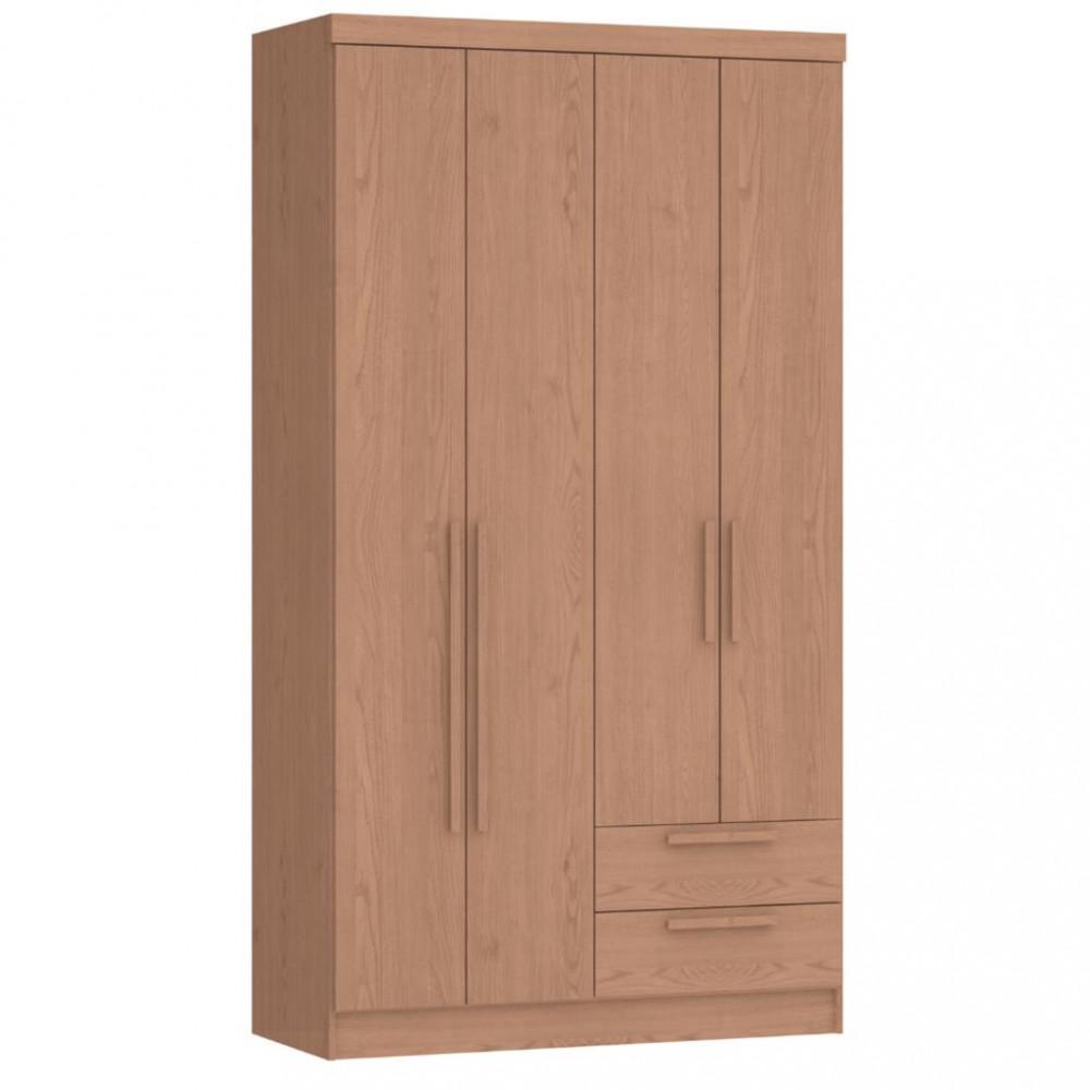 Guarda Roupas Solteiro 4 Portas 2 Gavetas Nero Móveis Castro - 2