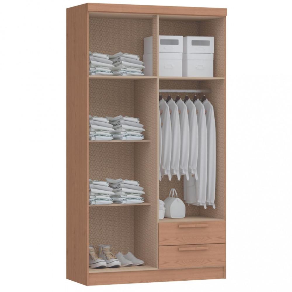 Guarda Roupas Solteiro 4 Portas 2 Gavetas Nero Móveis Castro - 3