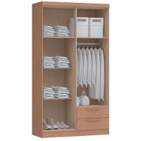 Guarda Roupas Solteiro 4 Portas 2 Gavetas Nero Móveis Castro - 3