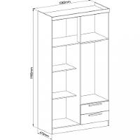 Guarda Roupas Solteiro 4 Portas 2 Gavetas Nero Móveis Castro - 4