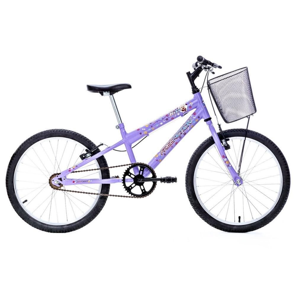 Bicicleta Infantil Kiss Com Cesta Aro 20 Free Action - 1