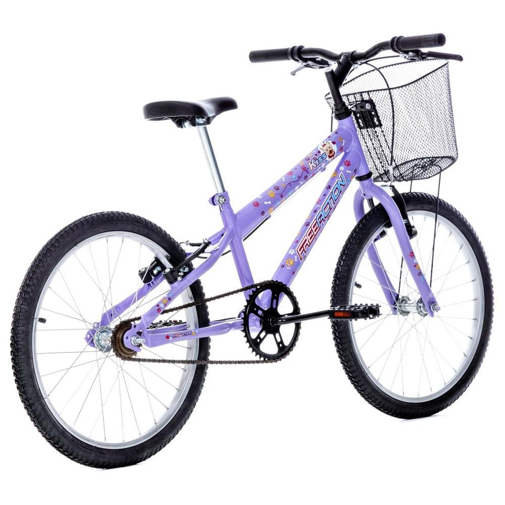 Bicicleta Infantil Kiss Com Cesta Aro 20 Free Action - 6