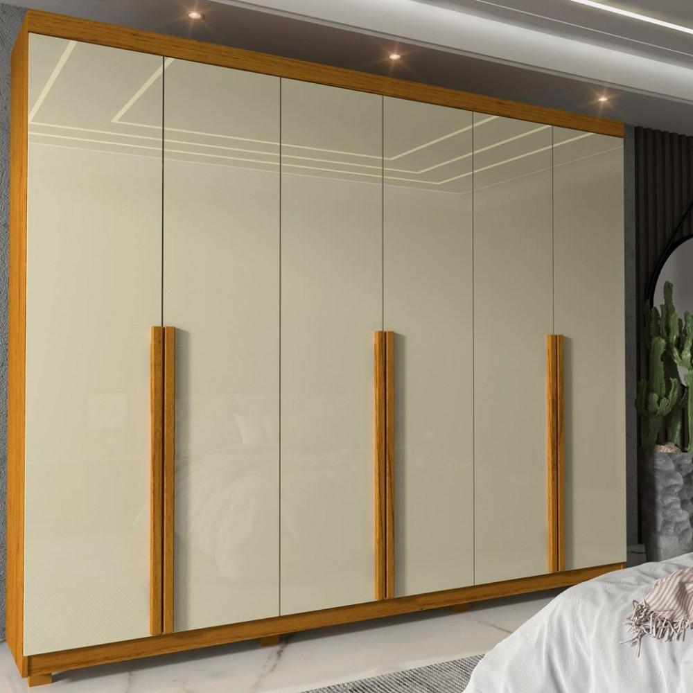 Guarda Roupa Casal 6 Portas 4 Gavetas com Pés Imperatriz Gelius - 1