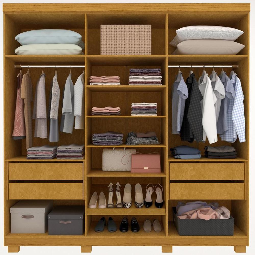Guarda Roupa Casal 6 Portas 4 Gavetas com Pés Imperatriz Gelius - 3