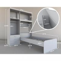 Guarda Roupa Solteiro 4 Portas 3 Gavetas Flex Cancun JeA Móveis - 4