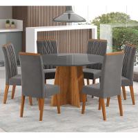 Conjunto Sala de Jantar Mesa Mundy 6 Cadeiras Cristal Viero - 1