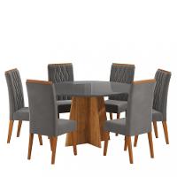 Conjunto Sala de Jantar Mesa Mundy 6 Cadeiras Cristal Viero - 2