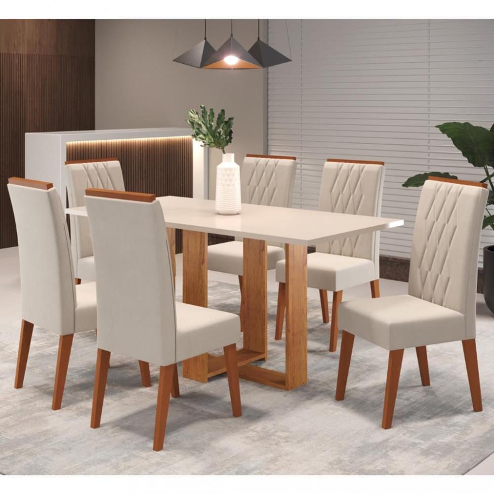 Conjunto Sala de Jantar Mesa Coke 6 Cadeiras Cristal Viero - 1