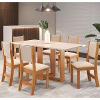 Conjunto Sala de Jantar Mesa Pinot 6 Cadeiras Sol Viero - 1