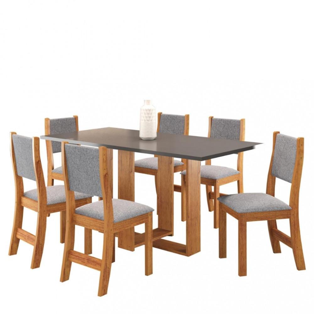 Conjunto Sala de Jantar Mesa Pinot 6 Cadeiras Sol Viero - 2