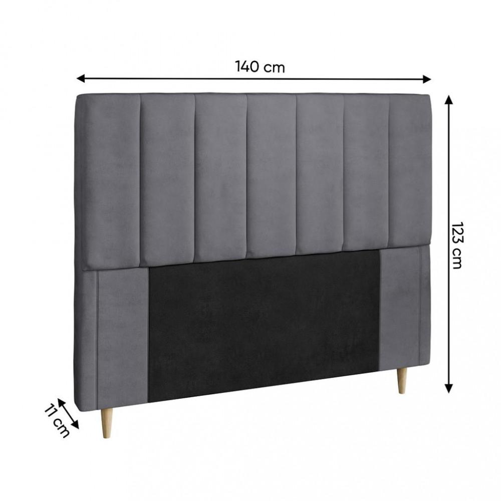 Cabeceira Estofada Casal 140cm Veludo Veneza Dobuê - 3
