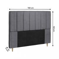 Cabeceira Estofada Casal 140cm Veludo Veneza Dobuê - 3