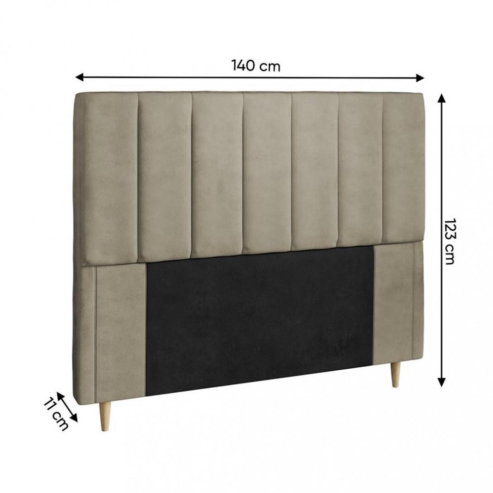 Cabeceira Estofada Casal 140cm Veludo Veneza Dobuê - 3