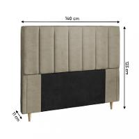 Cabeceira Estofada Casal 140cm Veludo Veneza Dobuê - 3