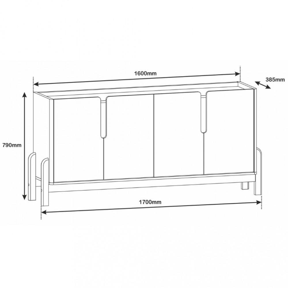 Aparador Buffet 4 Portas 170cm Lizz Casa D - 4