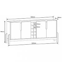 Aparador Buffet 4 Portas 190cm Lizz Casa D - 4
