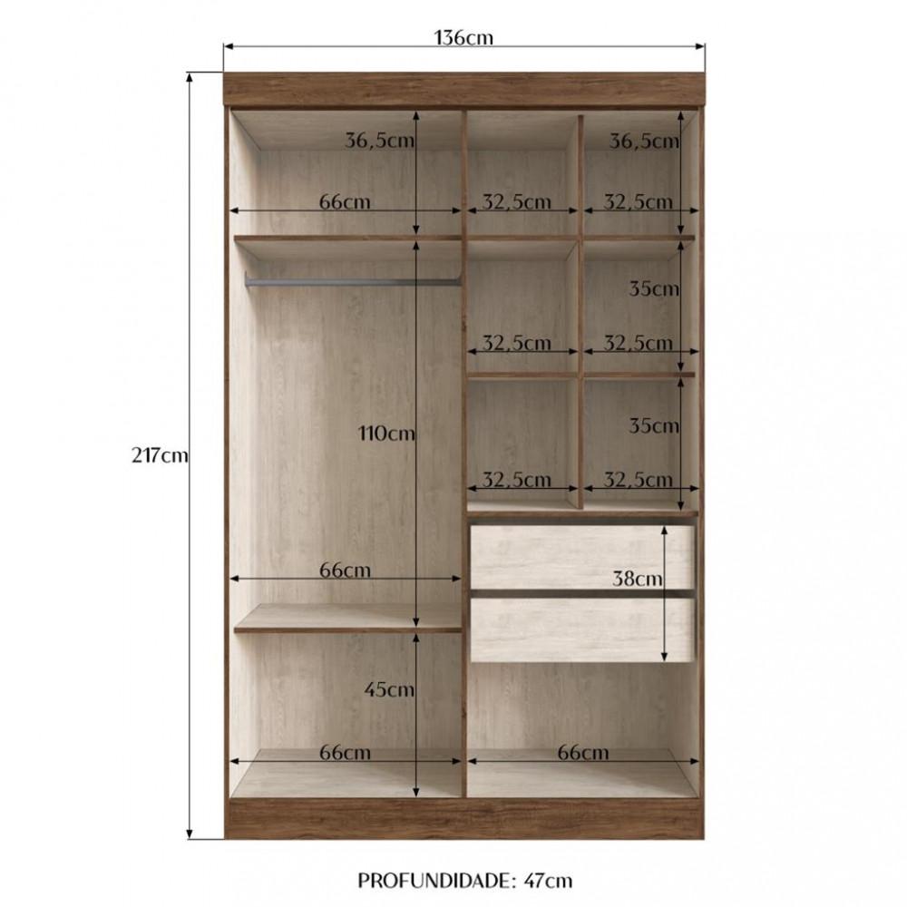 Guarda Roupa Solteiro 4 Portas 4 Gavetas Orlando Doripel - 4