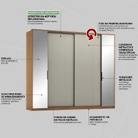 Guarda Roupa Casal 2 Espelho 4 Portas Flex 4 Gavetas Laredo Demartêz - 6