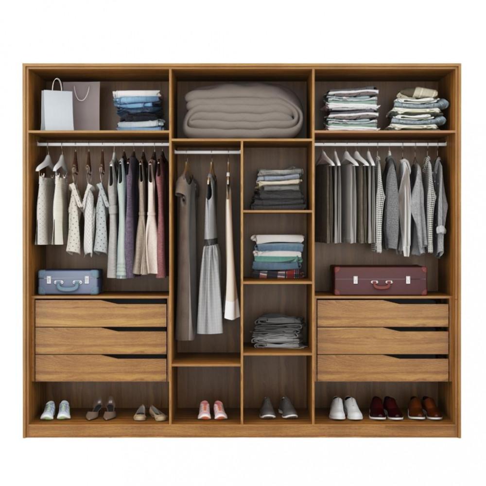 Guarda Roupa Casal 2 Espelho 6 Portas 6 Gavetas Atrice Demartêz - 3