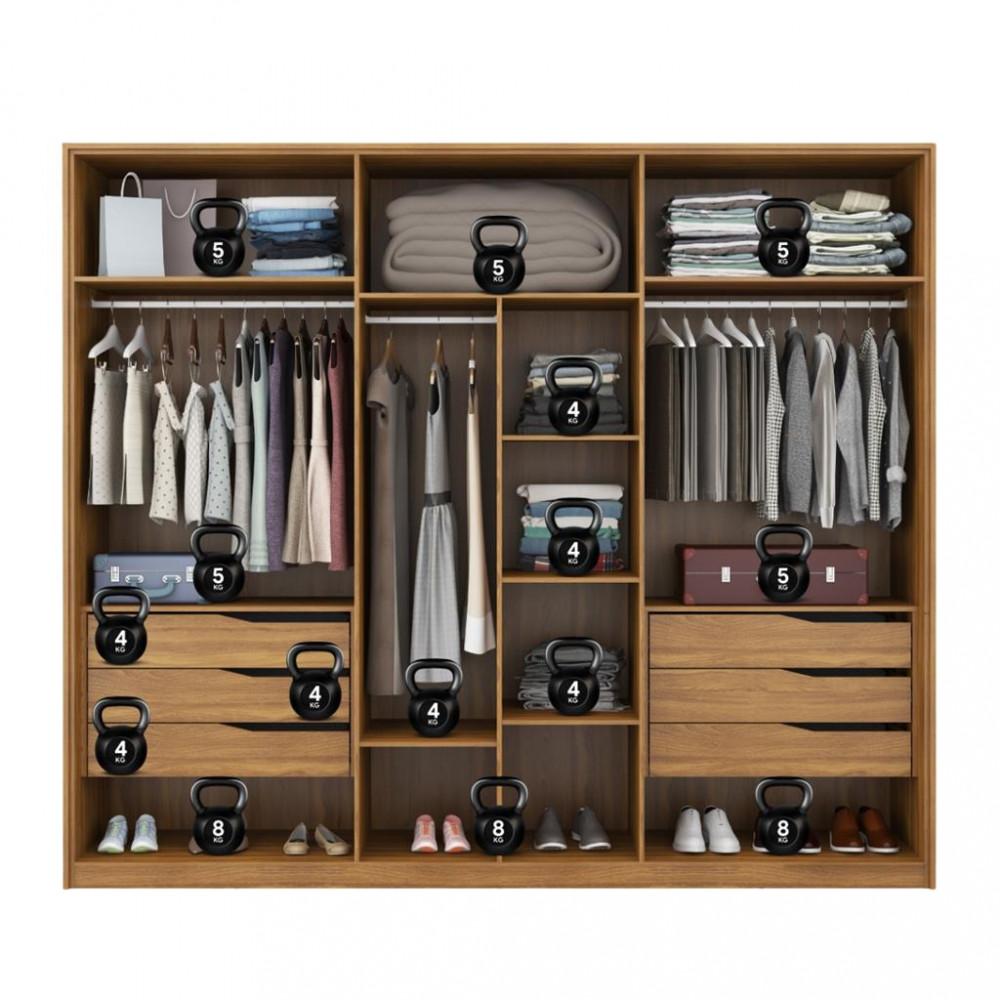 Guarda Roupa Casal 2 Espelho 6 Portas 6 Gavetas Atrice Demartêz - 5