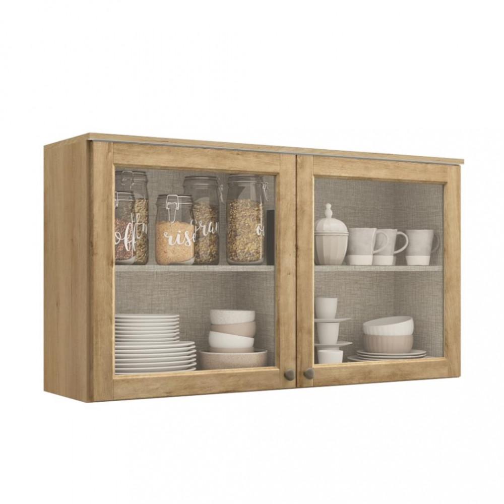 Armário Aéreo 2 Portas com Vidro 120cm Finesse THB - 1