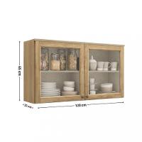 Armário Aéreo 2 Portas com Vidro 120cm Finesse THB - 3