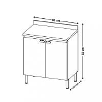 Balcão 2 Portas com Tampo 80cm Finesse THB - 3