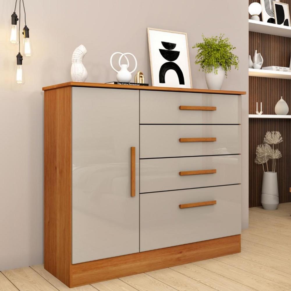 Cômoda 4 Gavetas 1 Porta Chicago Tcil - 1