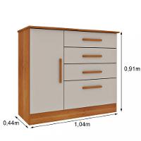 Cômoda 4 Gavetas 1 Porta Chicago Tcil - 4