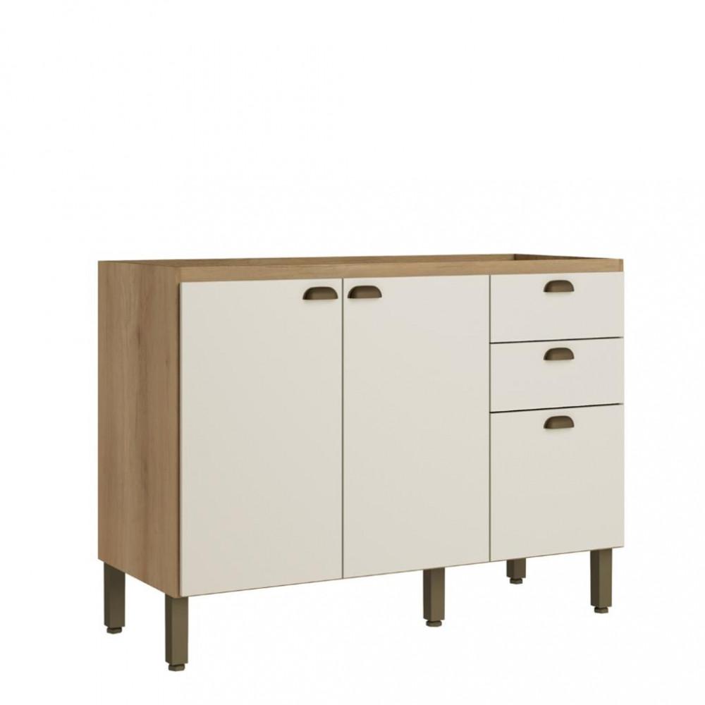 Balcão 2 Portas 3 Gavetas 120cm sem Tampo Finesse THB - 1