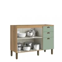 Balcão 2 Portas 3 Gavetas 120cm sem Tampo Finesse THB - 2