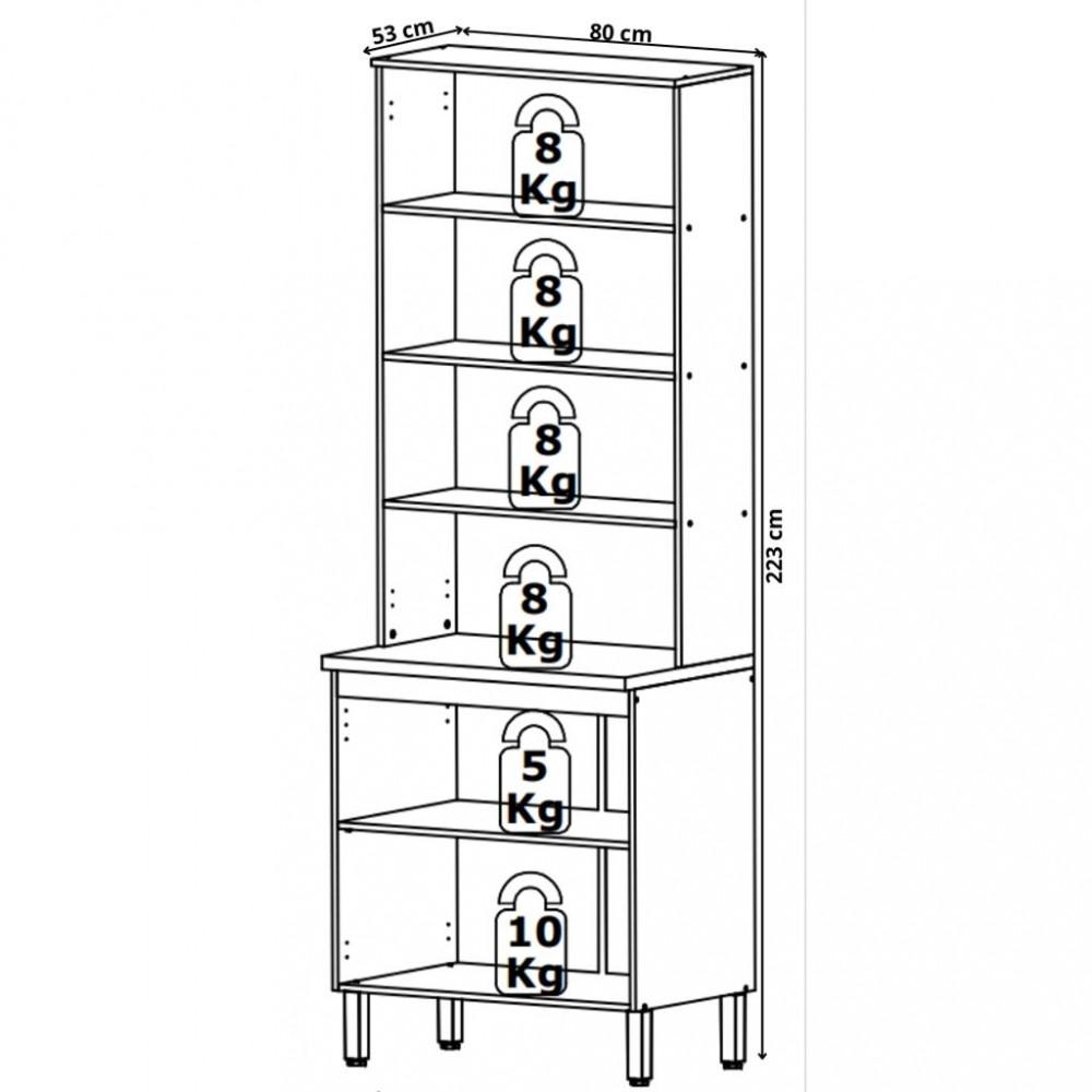 Cristaleira 4 Portas Com Vidro Finesse THB - 4