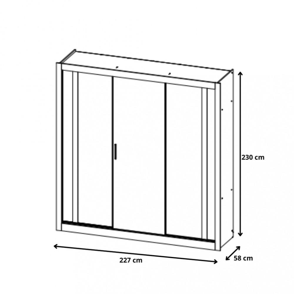 Guarda Roupa Casal 3 Portas Correr 4 Gavetas Flex Ibiza THB - 4
