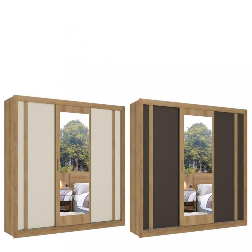 Guarda Roupa Casal Espelho 3 Portas Correr 4 Gavetas Flex Ibiza THB - 2