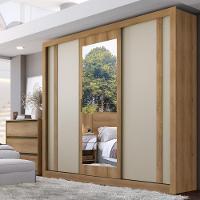 Guarda Roupa Casal Espelho 3 Portas Correr 4 Gavetas Flex Ibiza THB - 1