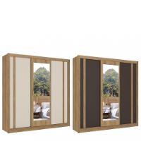 Guarda Roupa Casal Espelho 3 Portas Correr 4 Gavetas Flex Ibiza THB - 2