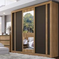 Guarda Roupa Casal Espelho 3 Portas Correr 4 Gavetas Flex Ibiza THB - 5