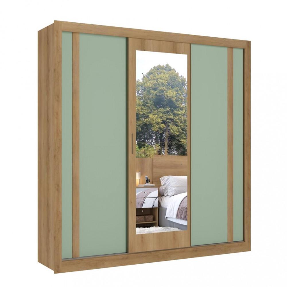 Guarda Roupa Casal Espelho 3 Portas Correr 4 Gavetas Ibiza THB - 2