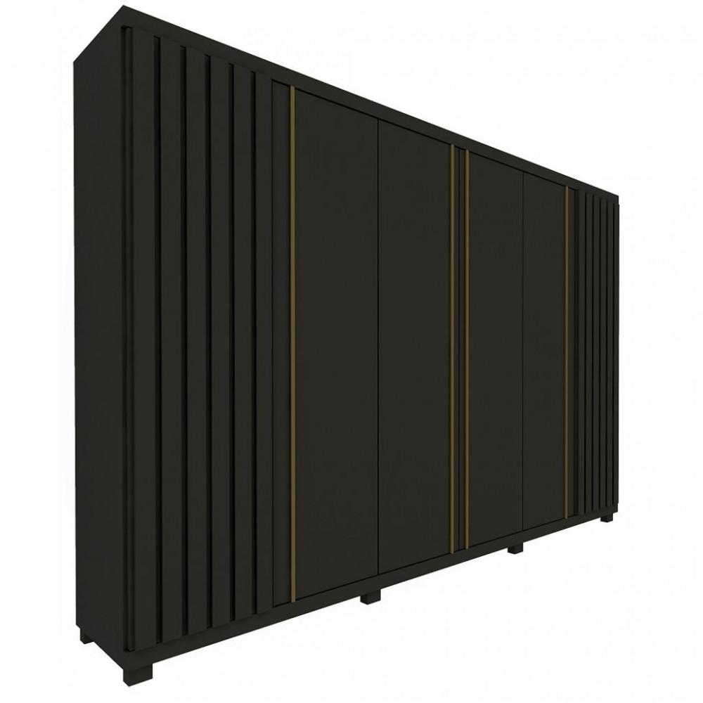 Guarda Roupa Casal com Pés 6 Portas 4 Gavetas Ripado Absolut New Gelius - 2